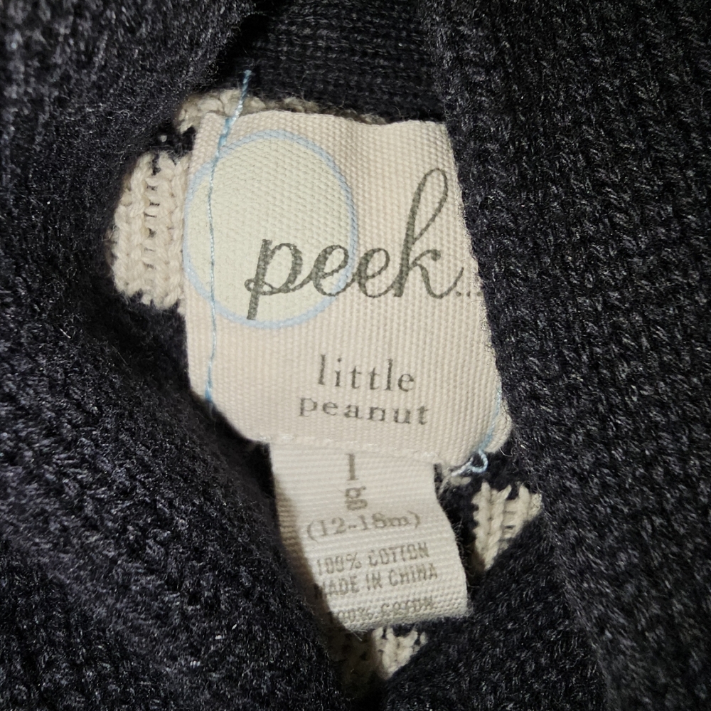 Peek...Little Peanut Sz 12-18 Months Black Sweater Pullover Reindeer - Picture 10 of 10